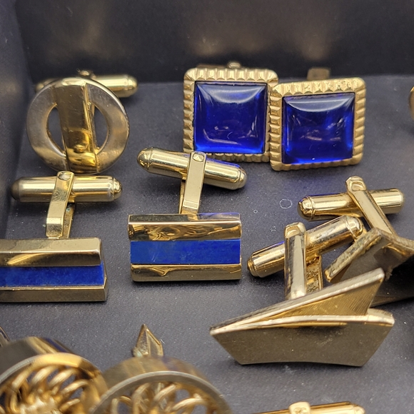 Gold Silver Tone Vintage Cufflinks Lot - Picture 3 of 16